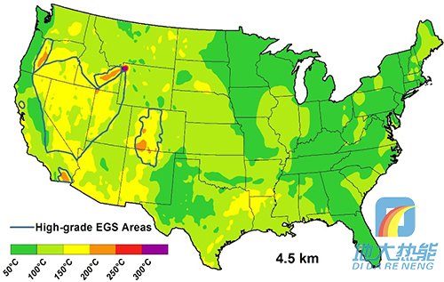美国地热资源分布